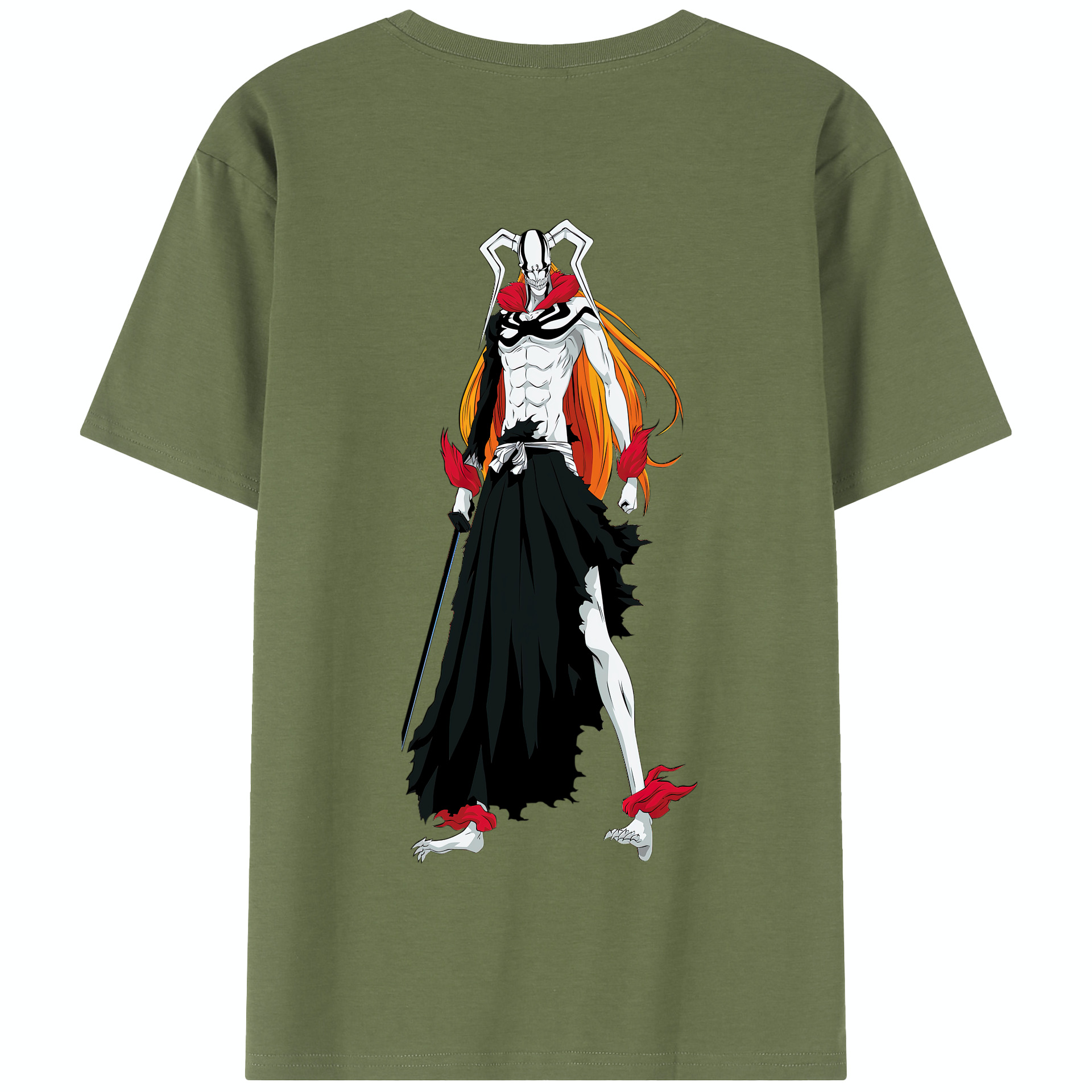 （画像用） ブリーチ 黒崎一護（くろさき いちご）BLEACH Kurosaki Ichigo 綿100％半袖Tシャツ（背面プリント）